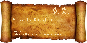 Vitáris Katalin névjegykártya